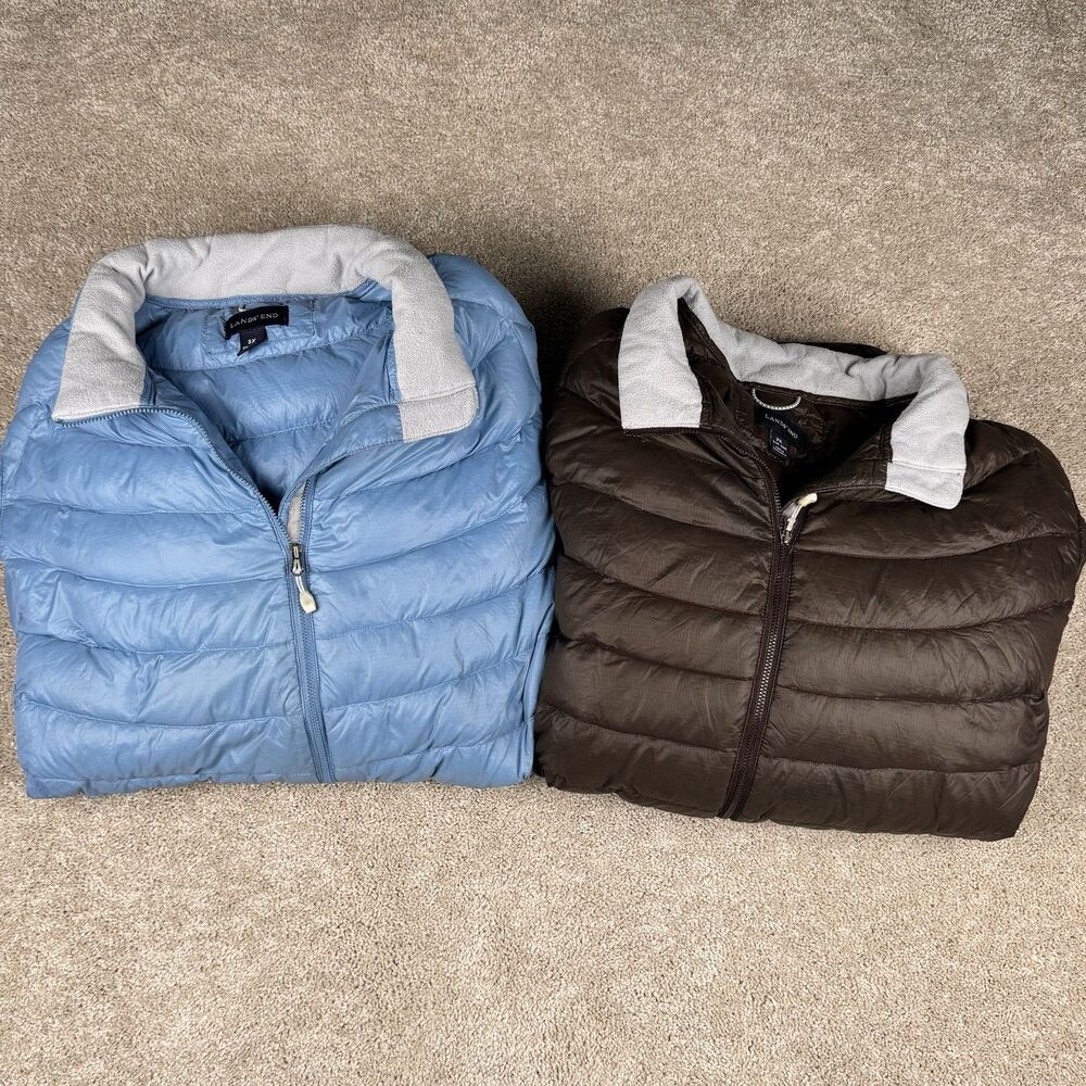 Lands End Down Puffer Jacket Bundle LOT OF 2 Packable Women's 3XL (24W-26W) Coat